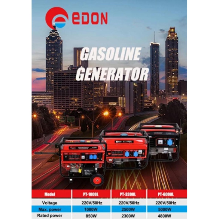 Jual Mesin Genset Listrik Edon pt-3300 watt gasolin generator edon ...