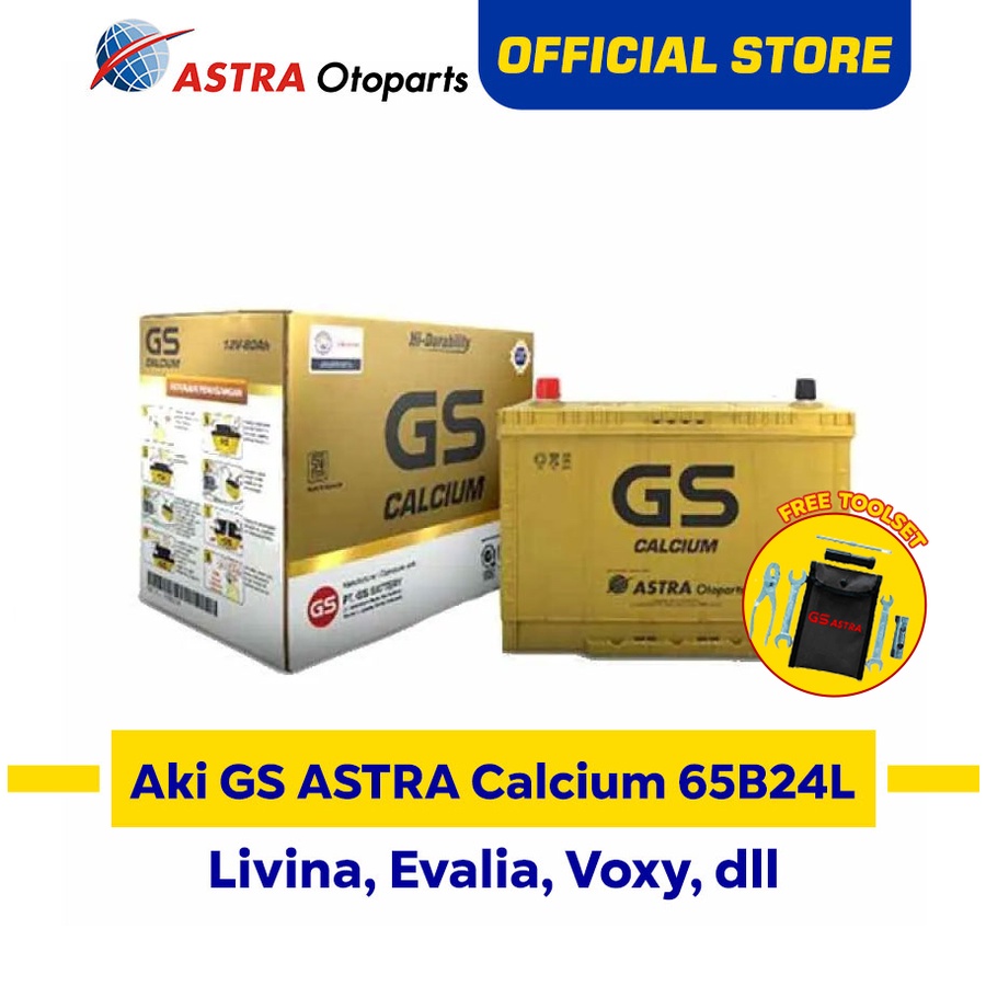 Jual GS ASTRA Calcium 65B24L aki untuk mobil Honda City, Nissan Livina
