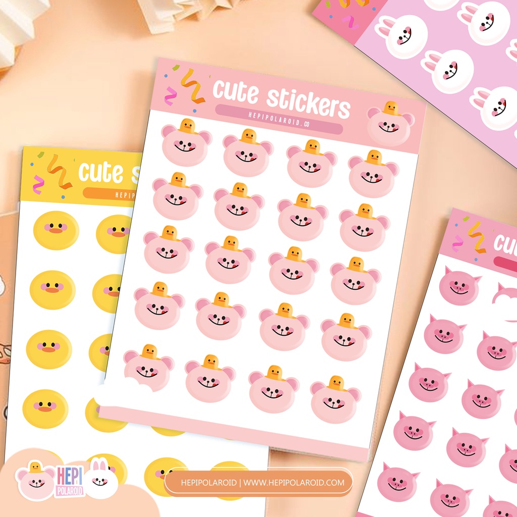 Jual Sticker Sheets Cute Face Character Hepipolarid Sticker Scrapbook ...