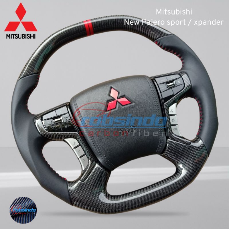 Jual setir stir steering wheel mitsubishi new pajero sport carbon fiber