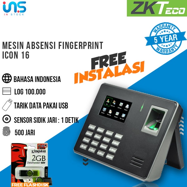 Jual Fingerprint ICON 16 Mesin Absensi Murah Bisa Sidik Jari dan PIN ...