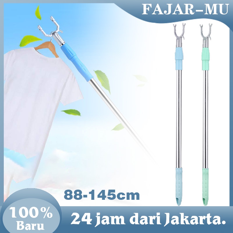 Jual Teleskopis Tongkat Pengait Jemuran Clothesline Pole Clothes Dryer