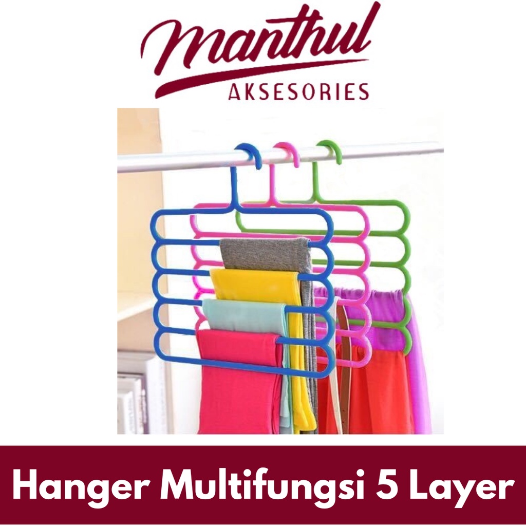 Jual Magic Hanger Pakaian Hijab 5 Susun/ Hanger Cantik Multifungsi 5 ...