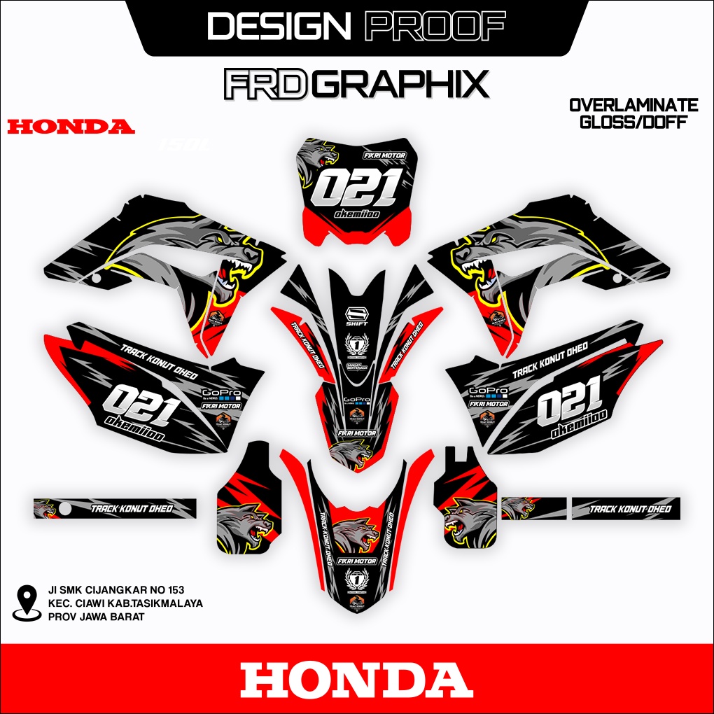 Jual Stiker Decal Honda Crf L Merah Kuning Biru Hitam Abu Banyak