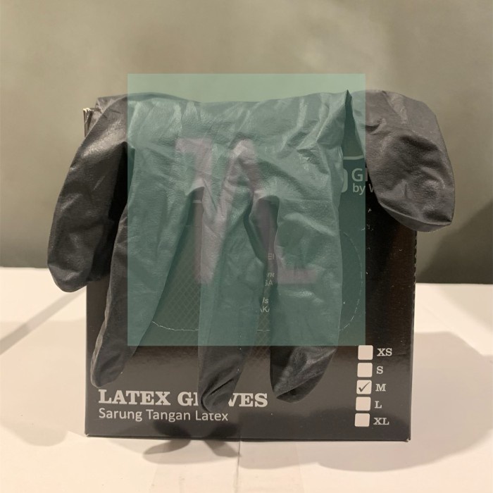 Jual Shamrock Black Latex Gloves / Sarung Tangan Karet Hitam Powder