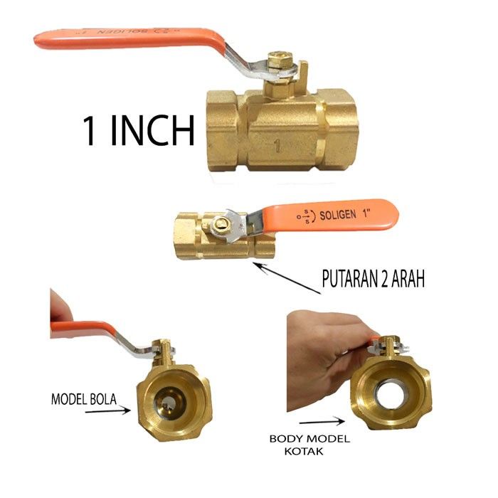 Jual BALL VALVE KUNINGAN 1NCH SOLIGEN STOP KRAN KUNINGAN 1INCH BALL ...