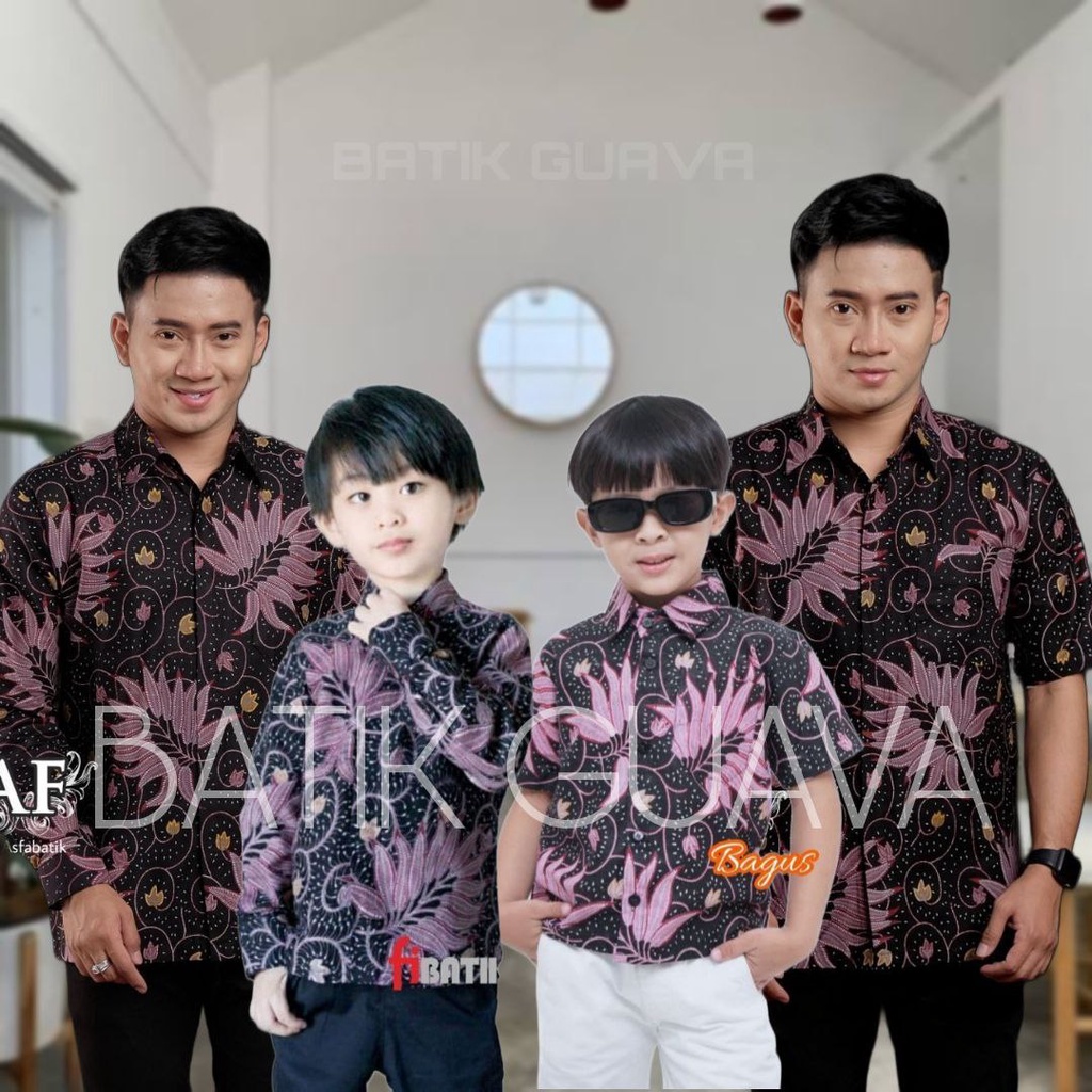 Jual TERBARU COUPLE SWEET - COUPLE BATIK AYAH DAN ANAK COWOK BATIK UNGU ...