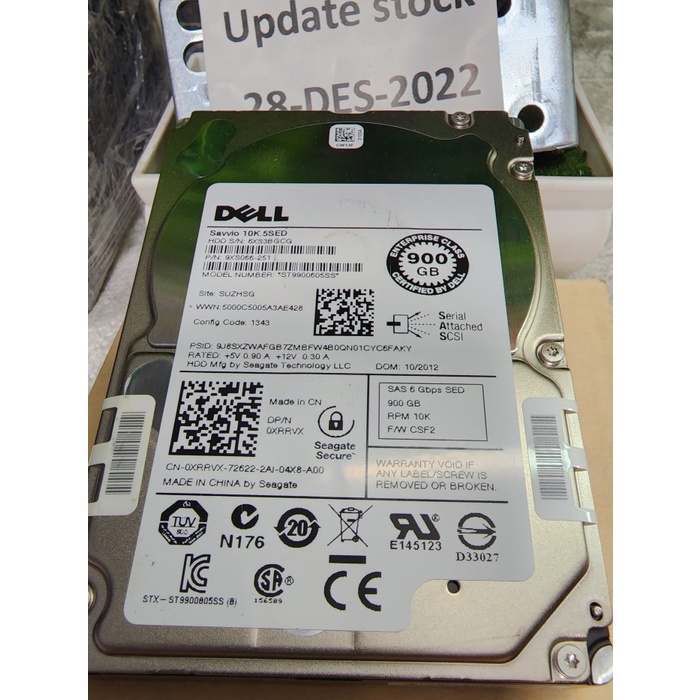 Jual DELL 0XRRVX 900GB 10K SAS 2.5" HD R620 R630 R720 R720XD R730 ...