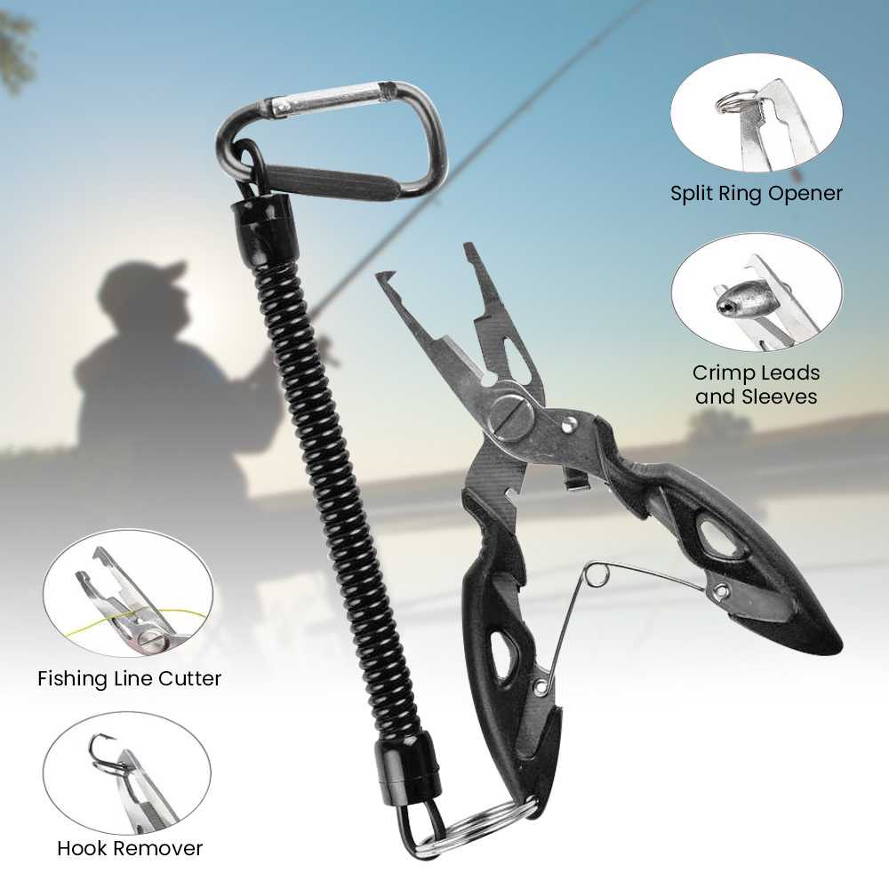 [COD] Tang Kail Pancing Fishing Hook Remover with Carabiner Pemotong  Peralatan Mancing Tajam