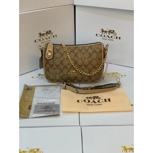 Jual COACH TOP HANDLE POUCH IN SIGNATURE COACH Shopee Indonesia