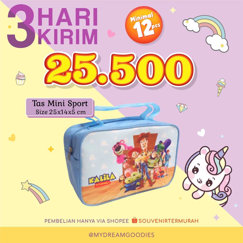 Jual SOUVENIR CUSTOM TAS MINI SPORT / TAS ULANG TAHUN ANAK / TAS ULTAH