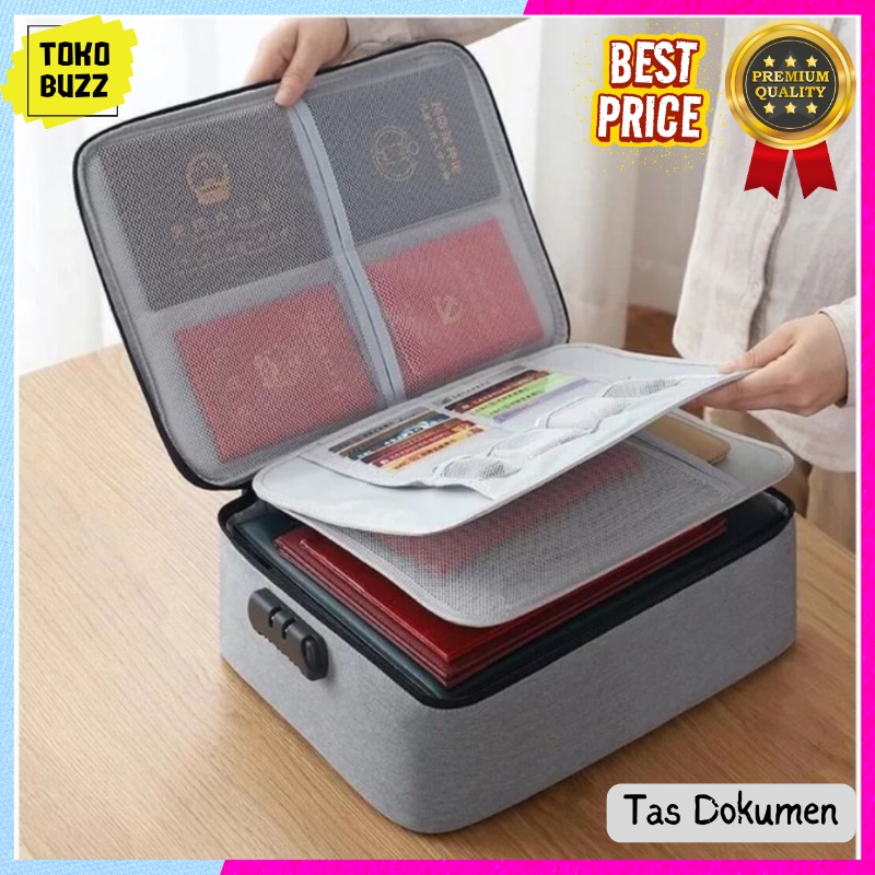 Jual Tas Dokumen Anti Air Password Travel Bag Penyimpanan Dokumen File ...