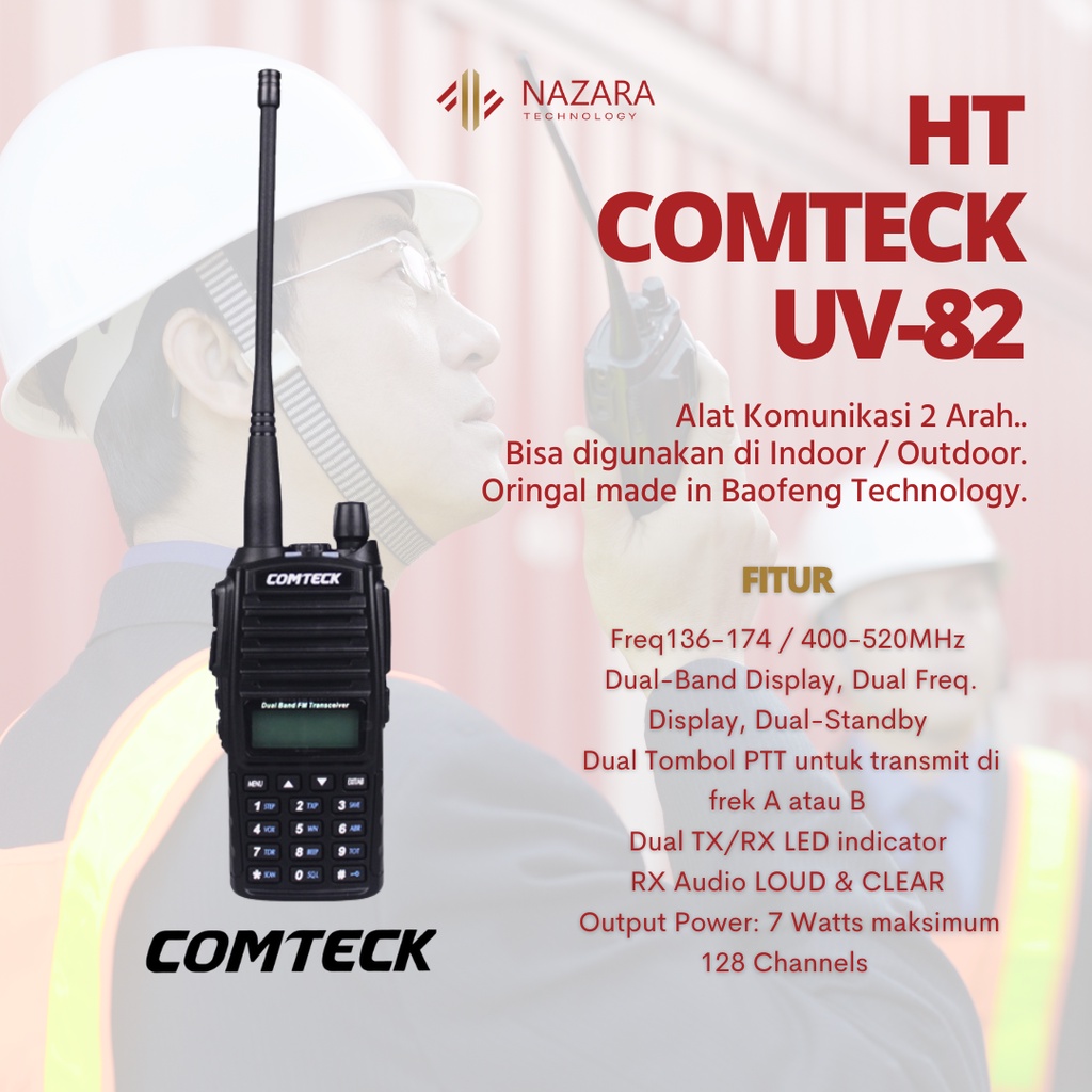 Jual HT Comteck UV-82 Dual Band VHF UHF Radio FM | Shopee Indonesia