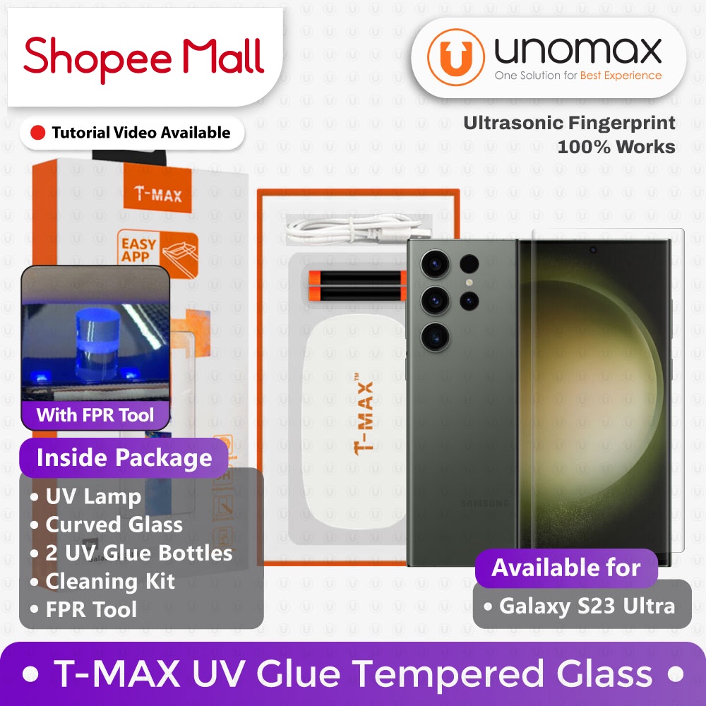 Jual T-MAX Tempered Glass Samsung Galaxy S23 Ultra TMAX UV FULL GLUE ...