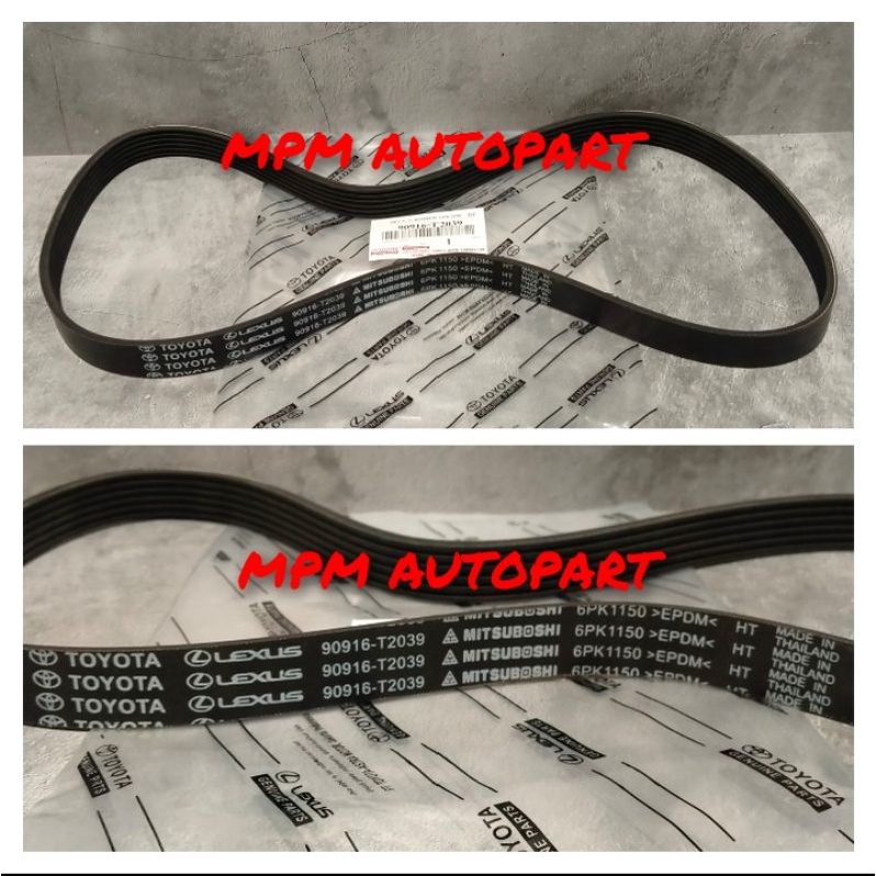 Jual tali kipas fan van belt new yaris etios vios 6pk 1150 90916T2039