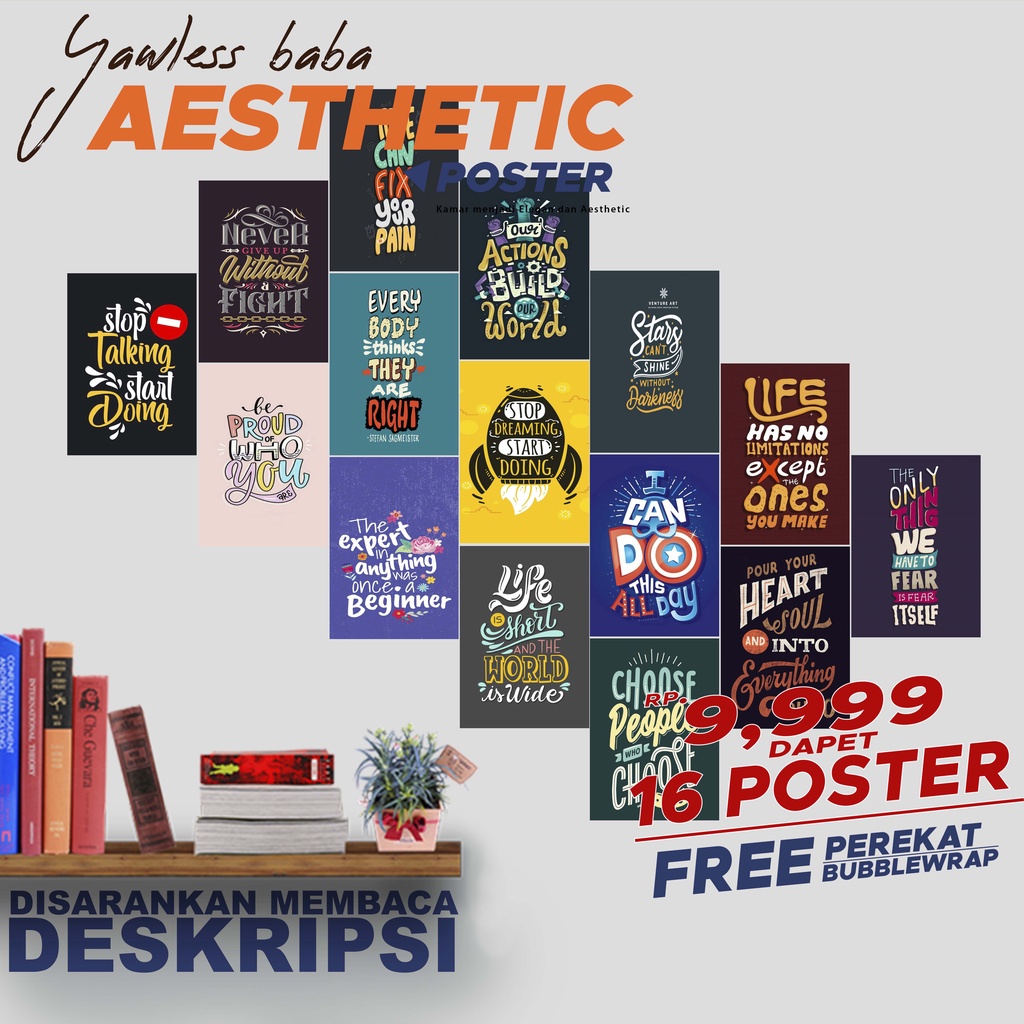 Jual Poster Dinding Aesthetic Quotes Victor / Poster Dinding / Poster ...