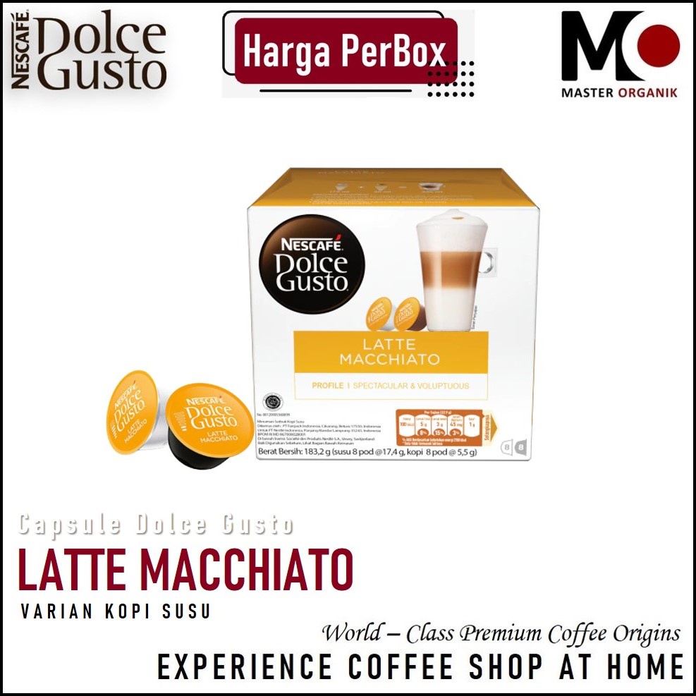 Jual CAPSULE NDG NESCAFE DOLCE GUSTO LATTE MACCHIATO PER BOX, COFFEE  CAPSULE NDG ORIGINAL NESTLE