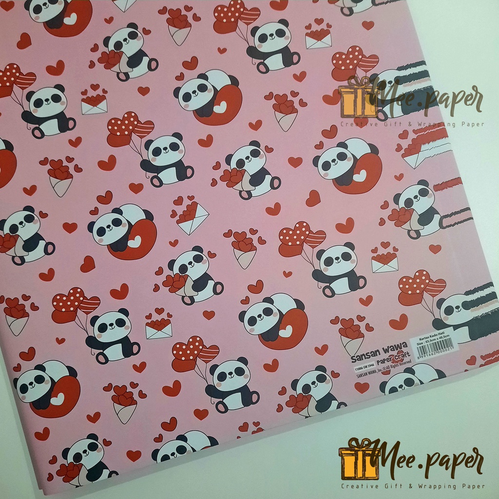 Jual Kertas Kado Sansan Wawa Motif Kinds Panda Love Wrapping Paper