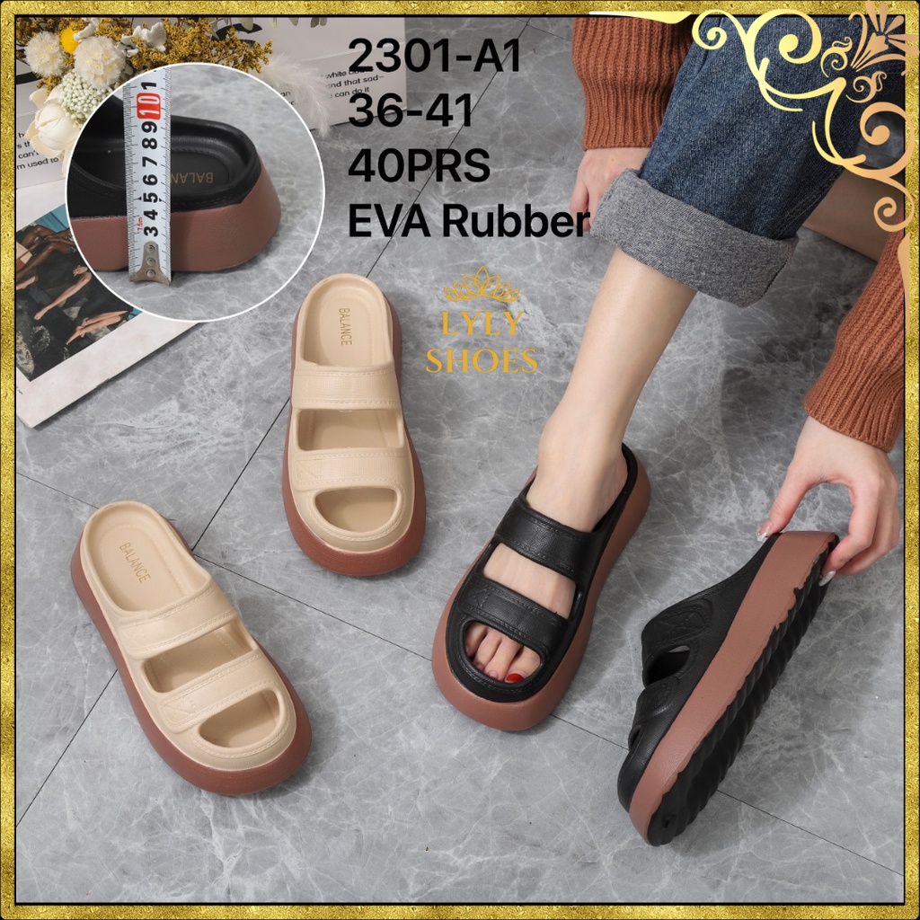 Jual Sandal Balance Wanita 2 Tali Jelly SlipOn Import Wanita Eva
