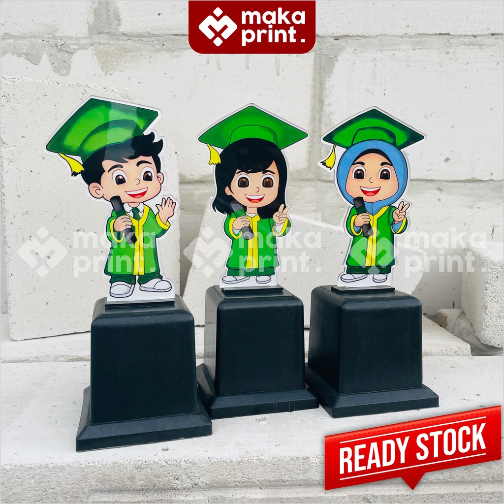 Jual termurah piala wisuda hijab (Warna Hijau) , piala kelulusan, piala