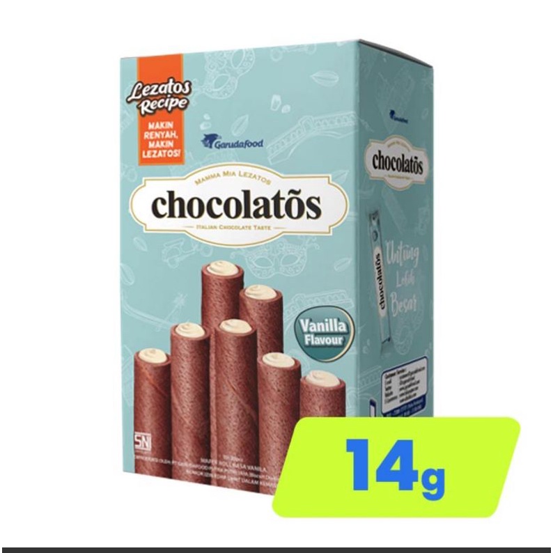 Jual chocolatos wafer roll vanilla 14g box 24pcs | Shopee Indonesia