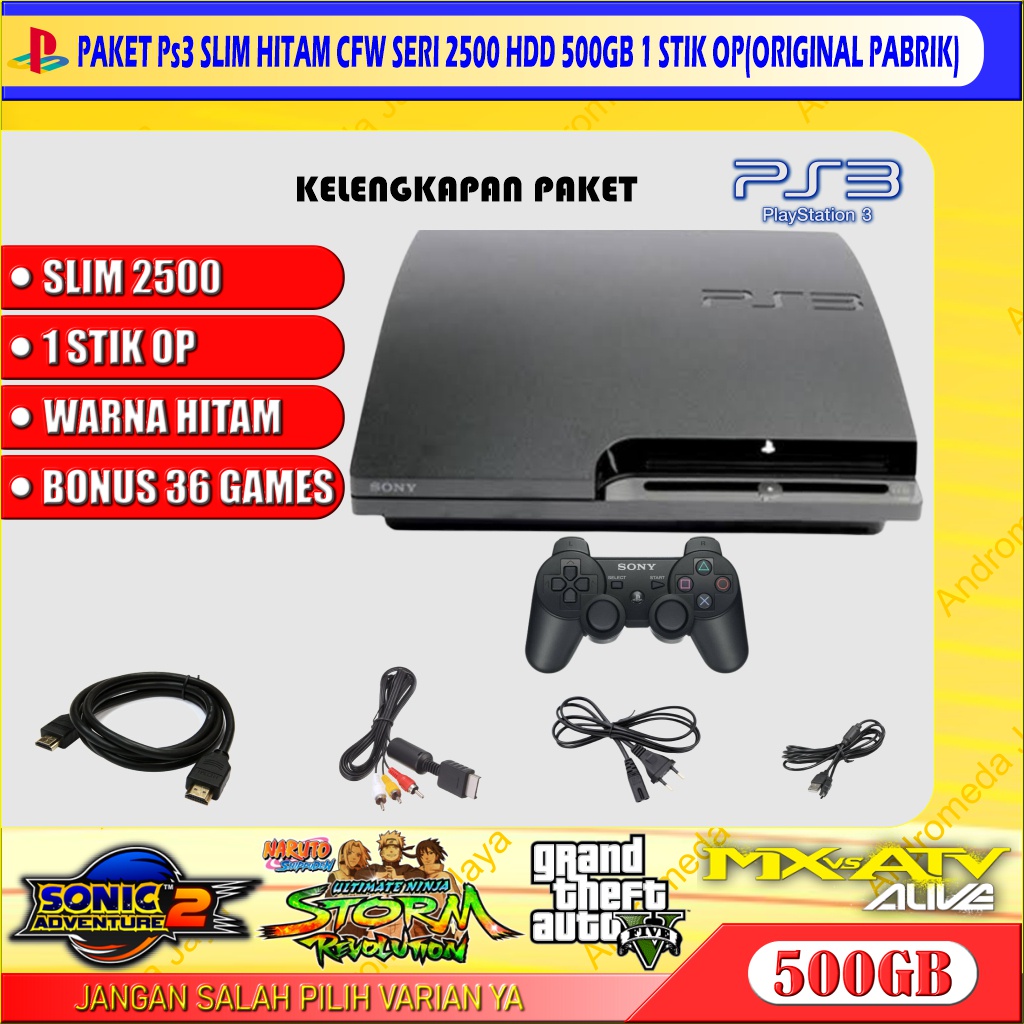 Jual PS3 SLIM CFW SERI 2500 HITAM FULL GAMES | Shopee Indonesia