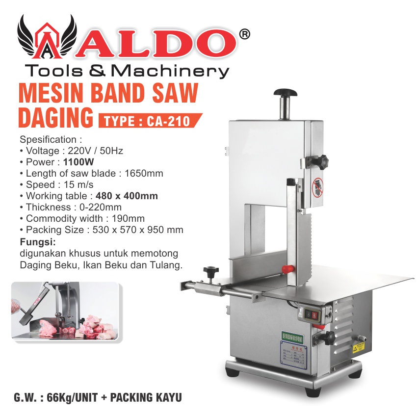 Jual MESIN BAND SAW DAGING / BONE SAW / POTONG DAGING TYPE : C-210 ALDO ...