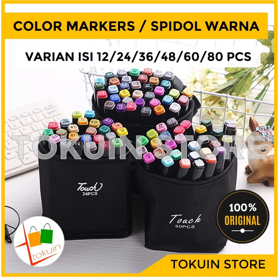Jual Spidol Warna Warni Art Brush Color Marker Pen Gambar Sketsa Touch Set Shopee Indonesia