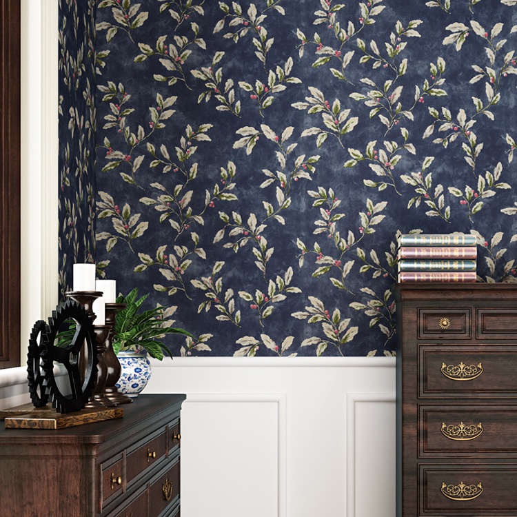 Jual WALLPAPER STIKER DINDING RANTING DAUN DASAR BIRU DONGKER 45CM X 9 ...