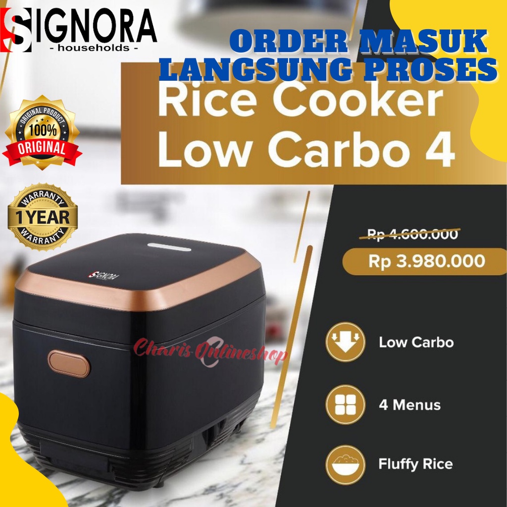 Jual SIGNORA Rice Cooker Low Carbo Jumbo 4 Liter [AGEN RESMI JAKARTA