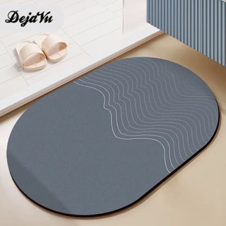 Dejavu Keset Kamar Mandi Keset Lantai Kaki Bundar Batu Anti Slip Keset Kaki Dapur Teras HRD325