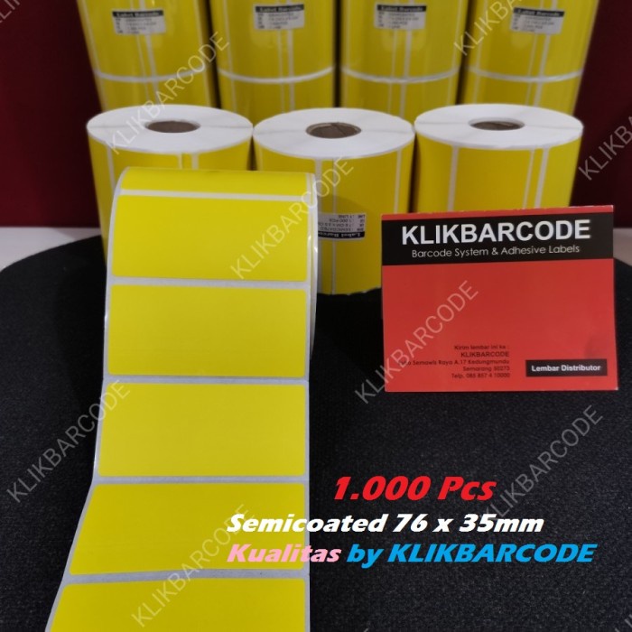 Jual MURAH LABEL BARCODE KUNING 76 X 35 GAP CORE 1