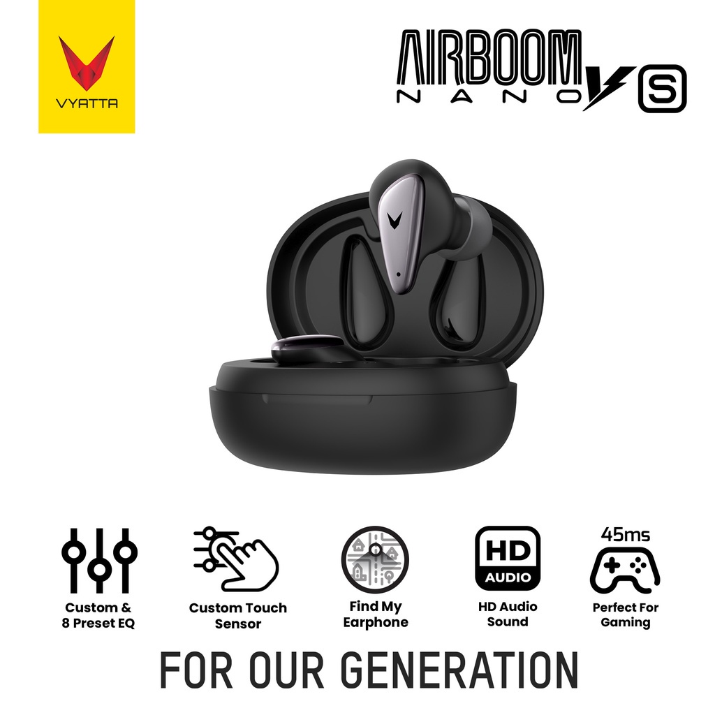 Jual VYATTA AIRBOOM NANO VS TWS BLUETOOTH HEADSET EARPHONE GAMING 9 EQ ...