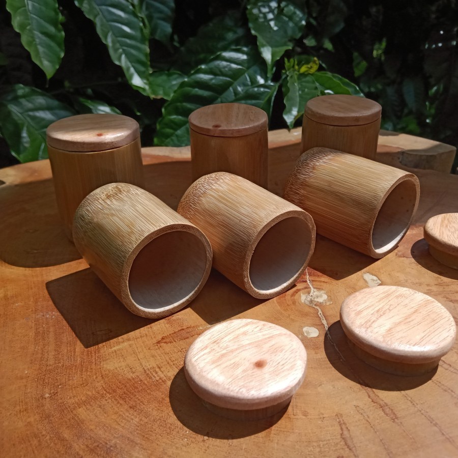 Jual Gelas Bambu Asli Bambu Panjang Pakai Tutup Rapat Gelas Bambu Natural Cocok Untuk Minuman 8259
