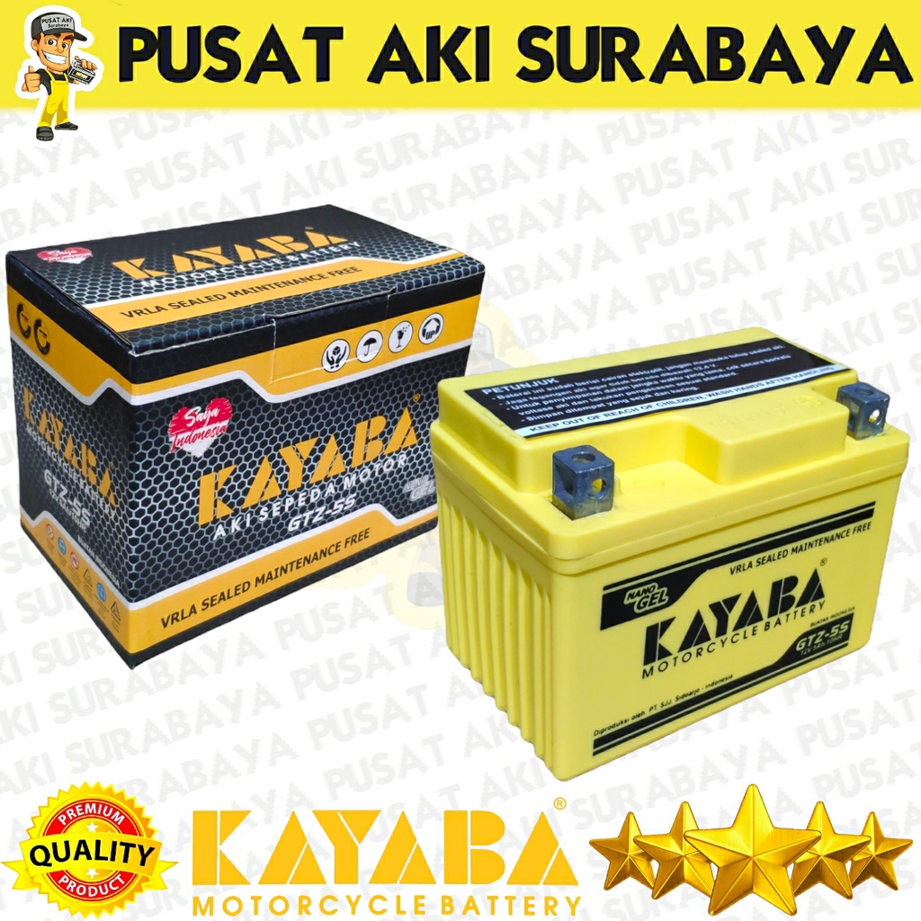 Jual BERGARANSI ACCU MF KAYABA GTZ5S KYB ORIGINAL AKI MOTOR MIO SOUL