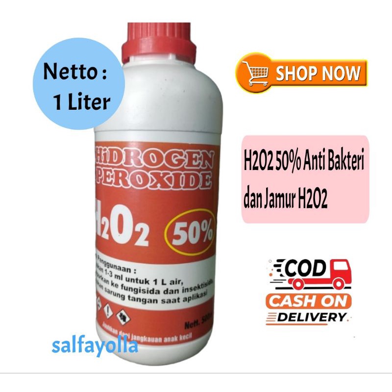 Jual Hidrogen Peroxide H2o2 50 Anti Bakteri Jamur 1 Liter Shopee