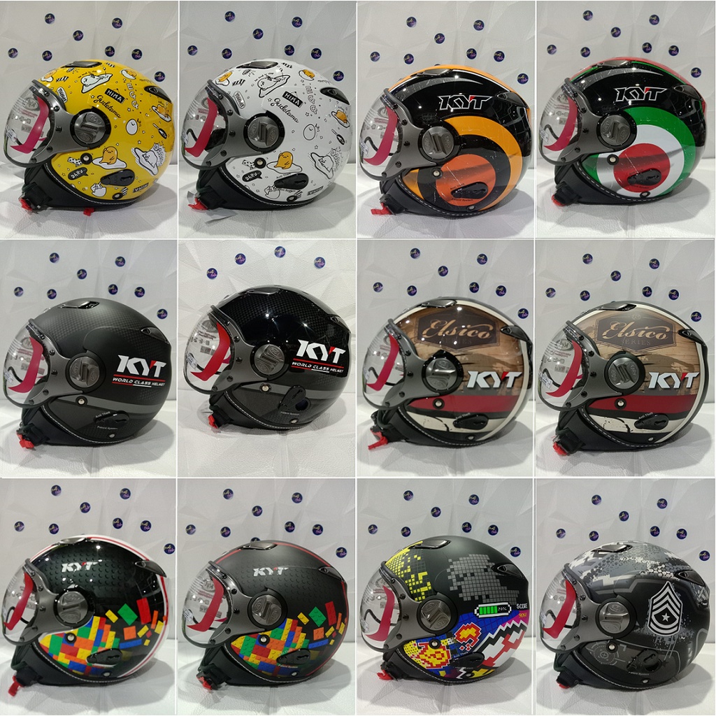 Jual HELM KYT RETRO ELSICO PILOT MOTIF Shopee Indonesia