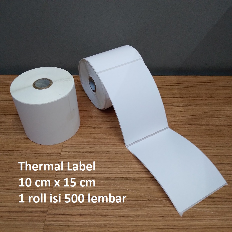 Jual Thermal Label print resi 10 cm x 15 cm isi 500 lembar core 1 inch ...