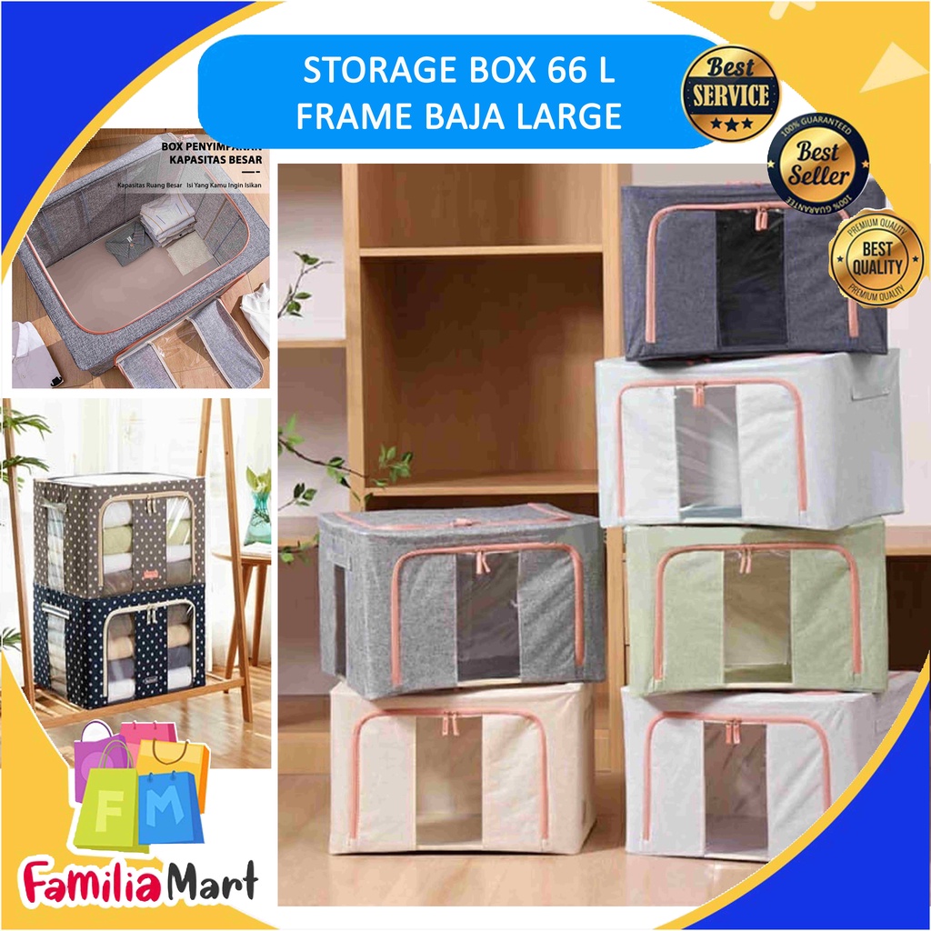Jual STORAGE BOX 66 liters frame baja Double Zipper Large Box 66L
