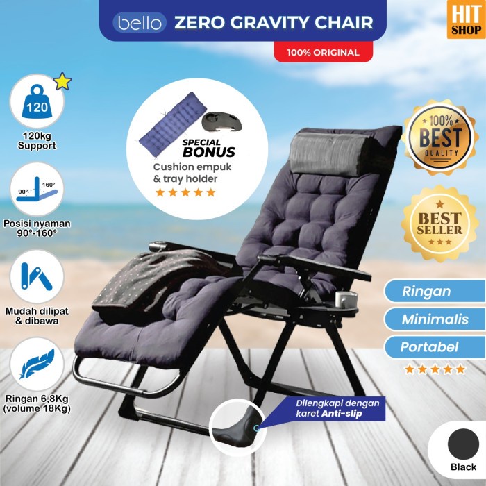 Jual Best Seller Bello Zero Gravity Chair+Tray Holder+Alas Duduk ...