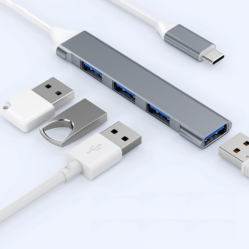 Jual 4 Port USB HUB 3.0 Type C Type A High Speed USB Hole Port Splitter ...
