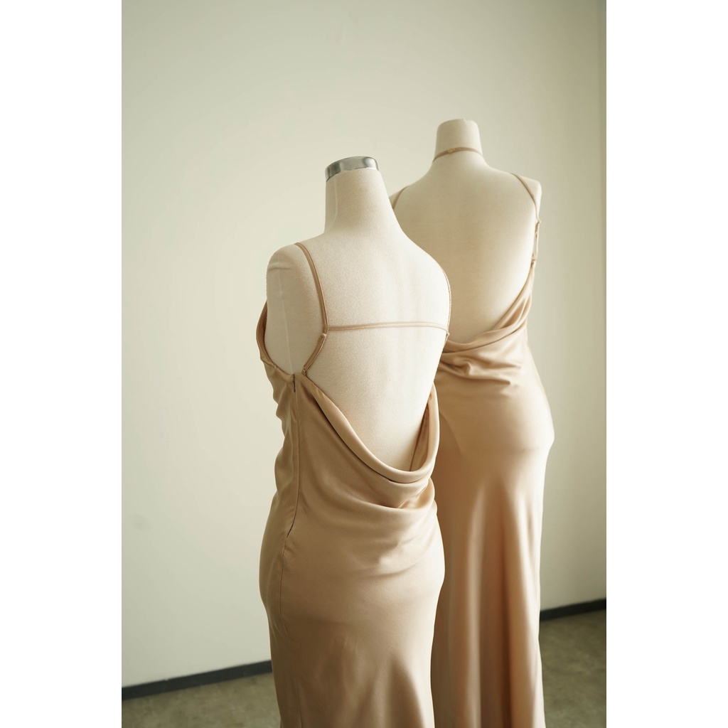 Jual PAFON Goi Dress - Champagne | Shopee Indonesia