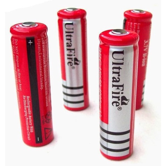 Jual Baterai 18650 Button Top Rechare Cas UltraFire Senter Power Bank ...