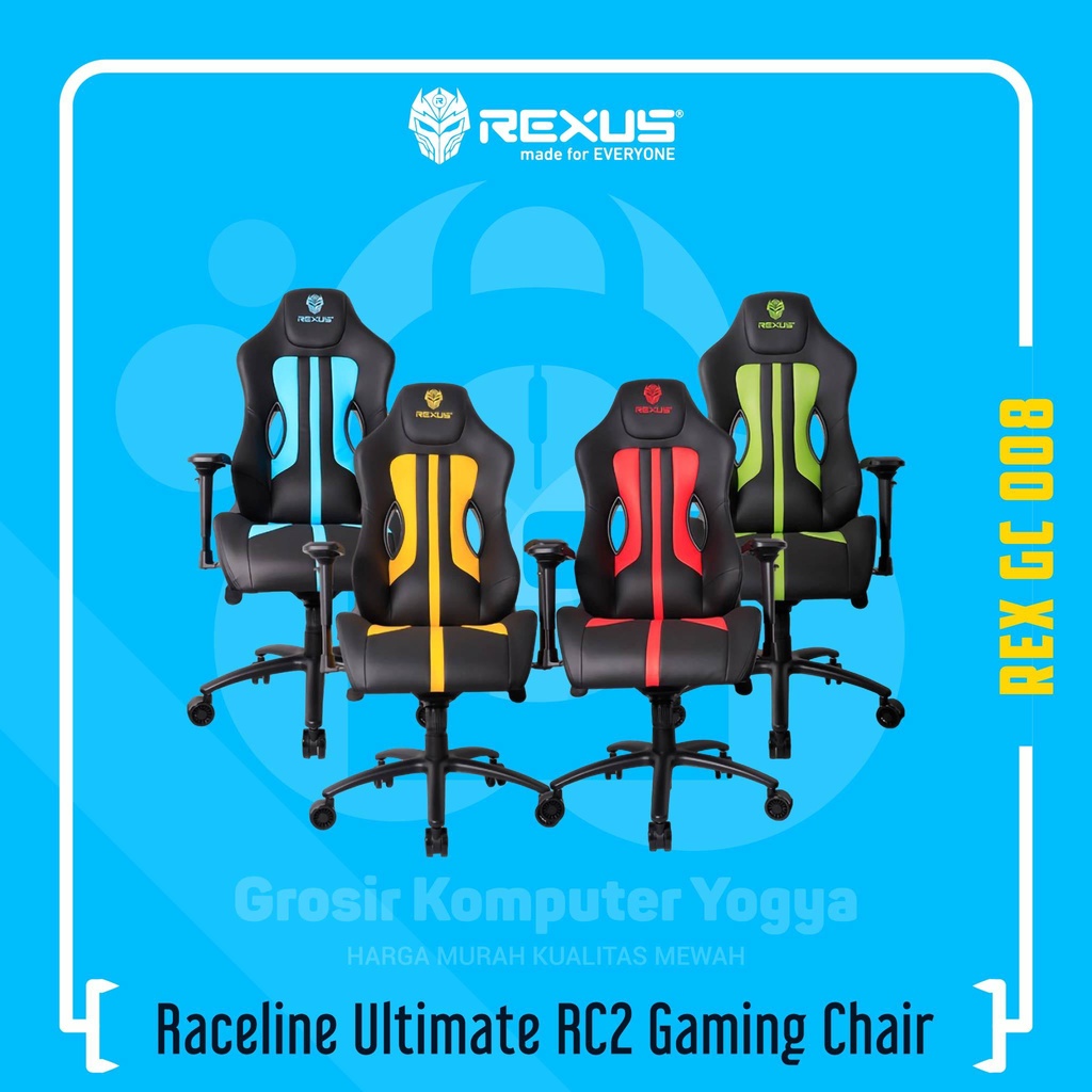 Jual Rexus Raceline Ultimate RC2 4D Armrest Sporty Gaming Chair Kursi ...