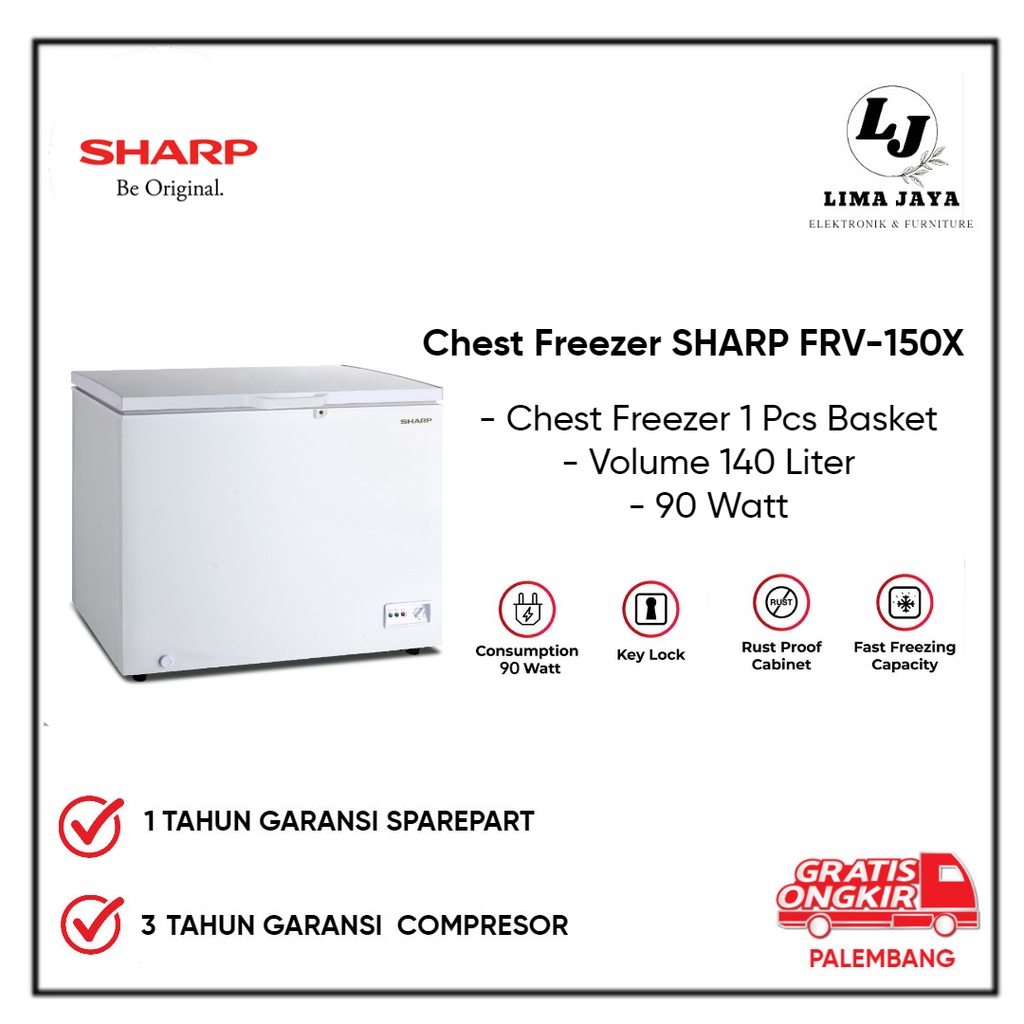Jual Chest Freezer SHARP FRV-150X Freezer Box Lemari Pembeku Sharp ...