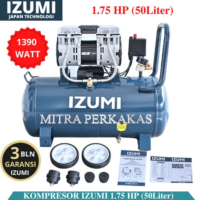 Jual KOMPRESOR ANGIN OILLESS IZUMI OL 1 3/4HP 50L COMPRESSOR IZUMI ...