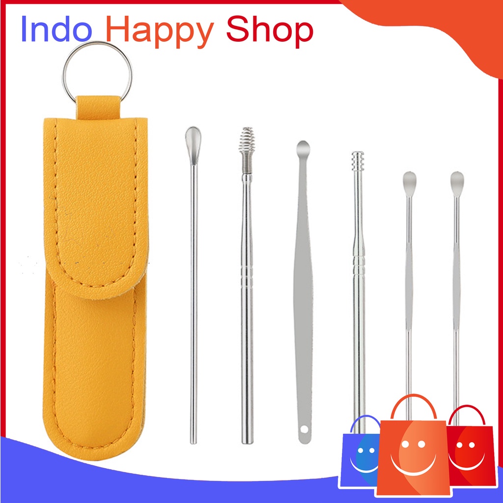 Jual Pembersih Telinga Korek Kuping Ear Wax Picker Set 6pcs Stainless ...