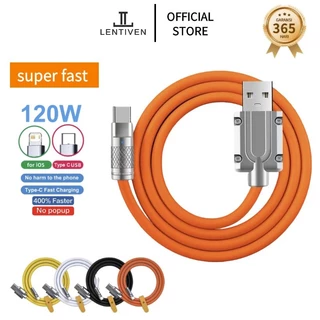 LENTIVEN 120W kabel data Fast Charging Micro usb Type-C Cable FOR iPhone ios usb Android Cable Data
