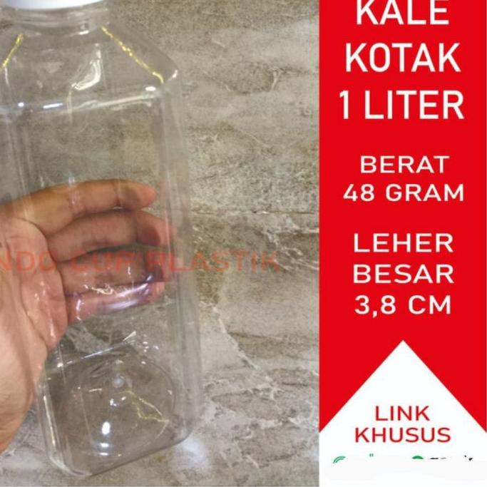 Jual ֍ Botol Kale KOTAK 1 Liter 1000ml 1000 ml Tebal Isi 50 FREE KARDUS ...