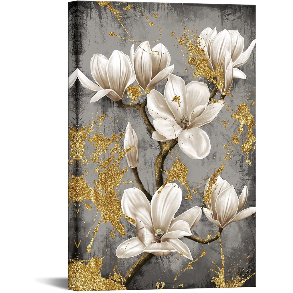 Jual Pajangan Dinding Dekorasi Rumah Bunga dengan Desain Emas Wall Art